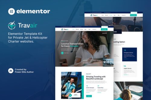 Travair - Private Jet & Helicopter Charter Elementor Template Kit