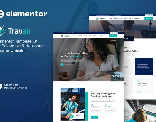 Travair - Private Jet & Helicopter Charter Elementor Template Kit