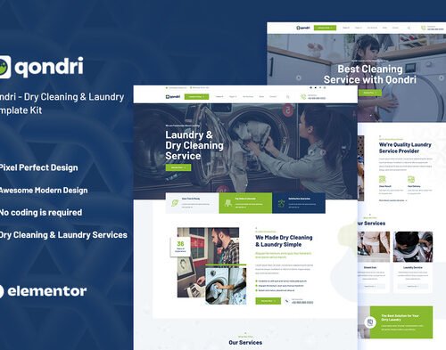 Qondri - Dry Cleaning & Laundry Elementor Template Kit