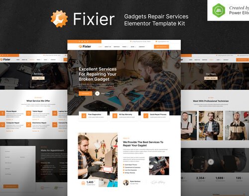 Fixier – Gadgets & Electronics Repair Services Elementor Template Kit
