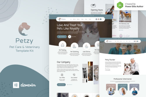 best Pet Care Elementor template kit download for pet business
