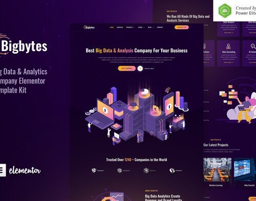 Bigbytes – Big Data & Analytics Company Elementor Template Kit