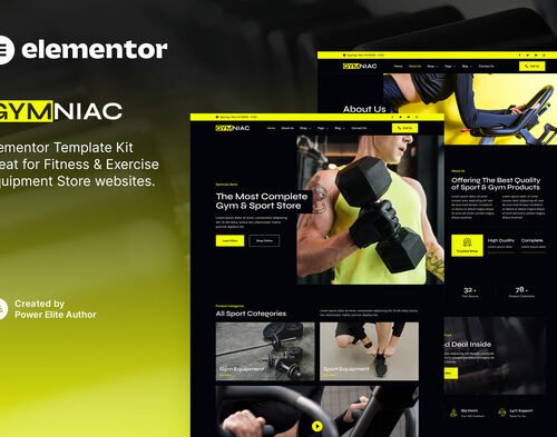 Gymniac - Fitness & Exercise Equipment Store Elementor Template Kit