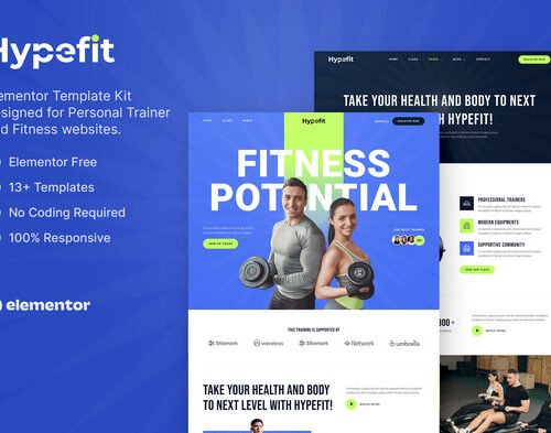 Hypefit – Personal Trainer & Fitness Elementor Template Kit