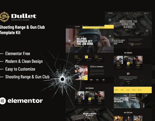 Dullet - Shooting Range & Gun Club Elementor Template Kit