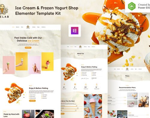 Icelab – Ice Cream & Frozen Yogurt Shop Elementor Template Kit