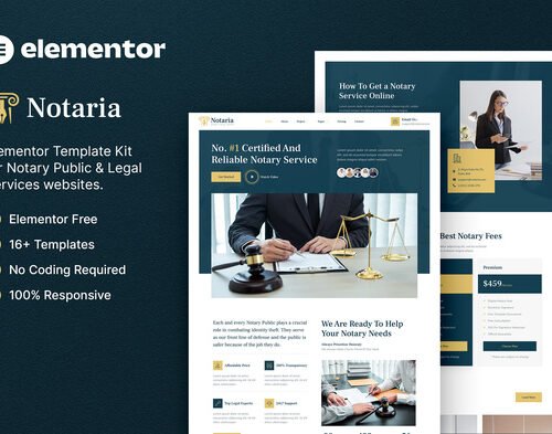 Notaria – Notary Public & Legal Services Elementor Template Kit