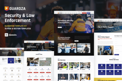 best Guardza Elementor template for security website download