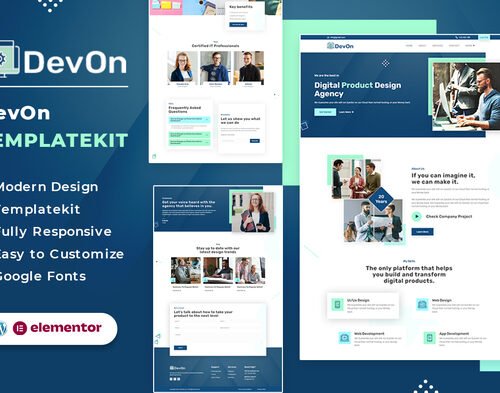 DevOn | Digital Product Design Agency Elementor Template Kit