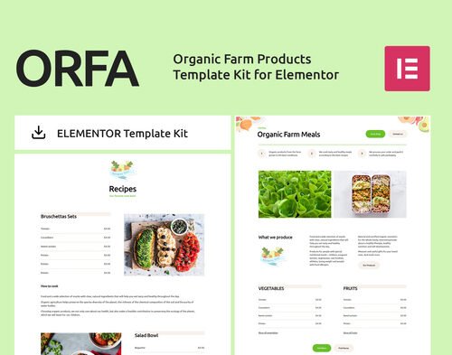 ORFA - Organic Farm Products Elementor Template Kit
