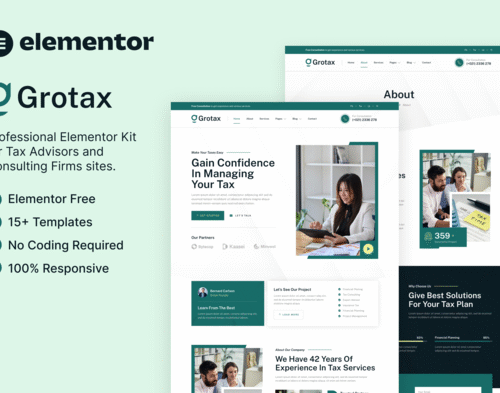Grotax – Tax Advisor & Consulting Firm Elementor Template Kit