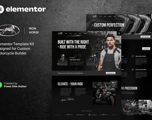 Iron Horse – Custom Motorcycle Builder Elementor Template Kit