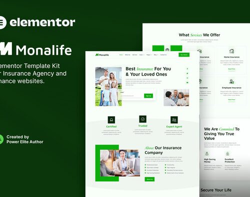 Monalife – Insurance Agency & Finance Elementor Template Kit