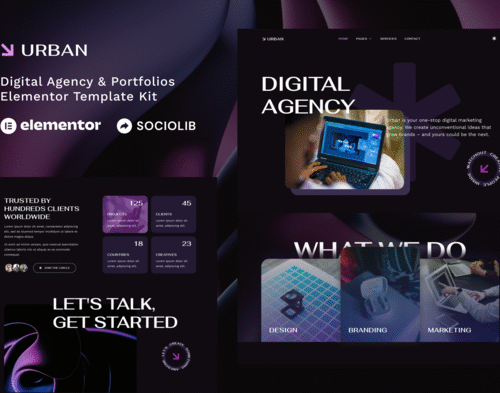 Urban - Dark Digital Agency & Portfolios Elementor Template Kit