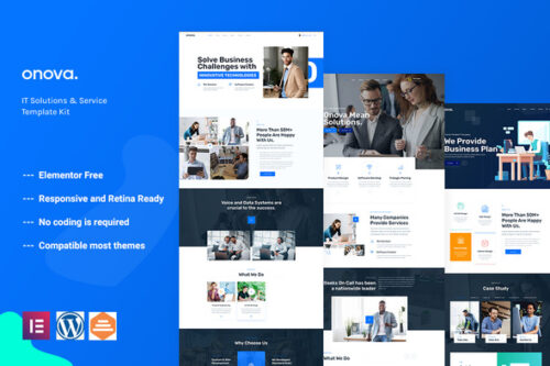 best Onova IT solutions Elementor template kit download