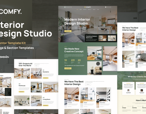 Comfy - Interior Design Studio & Architecture WordPress Elementor Template Kit