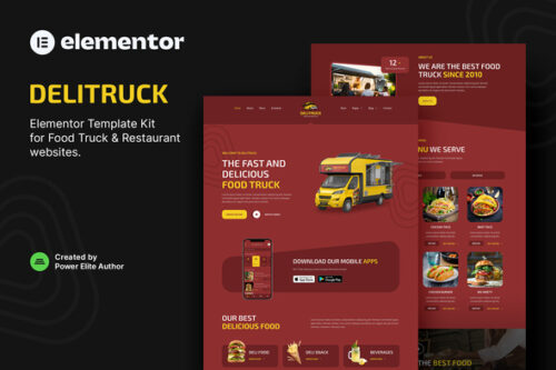best Delitruck food truck restaurant template download