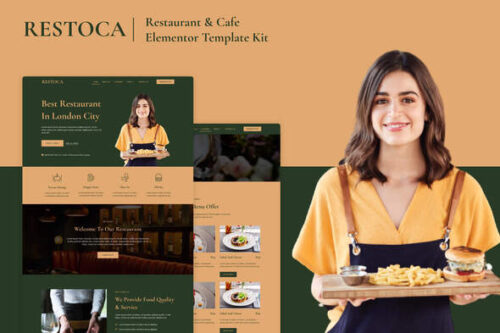 best Restoca restaurant Elementor template kit download