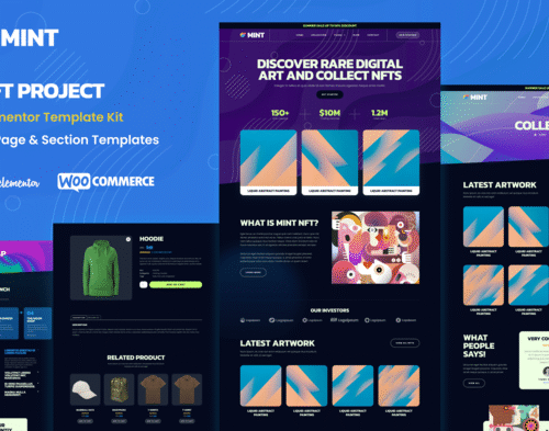 Mint - NFT Projects & Portfolio WooCommerce Elementor Template Kit