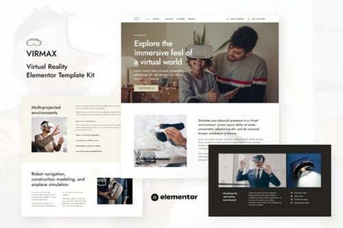 best VR services Elementor template kit instant download