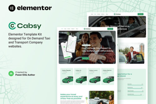 best Cabsy Elementor taxi template instant download