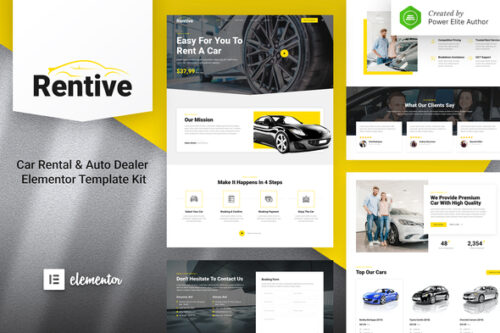 best car rental Elementor template kit instant download