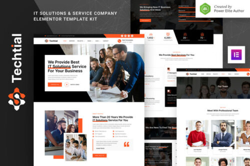 best Techtial IT solutions Elementor template kit download