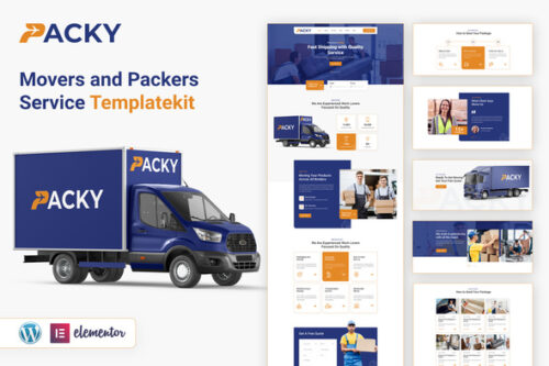 best packers and movers Elementor template kit download