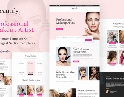 Beautify - Makeup Artist & Hair Stylist Elementor Template Kit