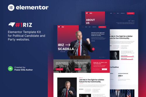 best political campaign Elementor template kit instant download