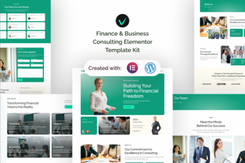best finance consulting Elementor template instant download