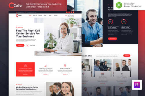 best Callerr Elementor template kit instant download