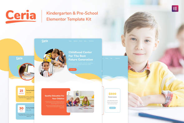 Ceria - Kindergarten & Pre-School Elementor Template Kit best kindergarten Elementor template instant download