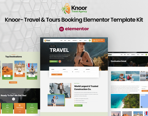 Knoor - Travel & Tours Booking Elementor Template Kit