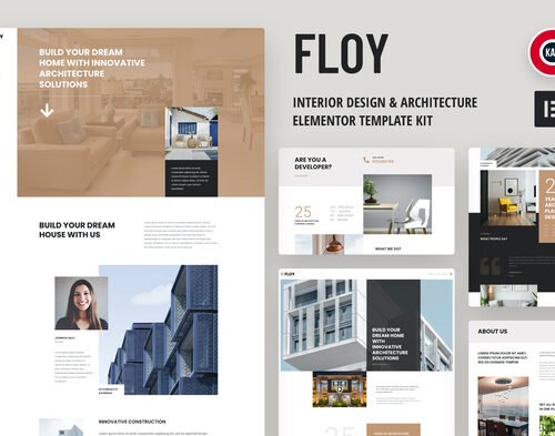 Floy - Interior Design & Architecture Elementor template kit