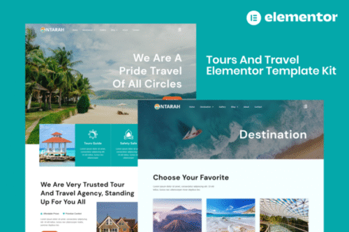 best Tours & Travel Elementor template kit instant download