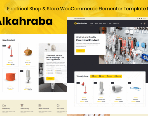 Alkahraba - Electrical Shop & Store WooCommerce Elementor Template Kit