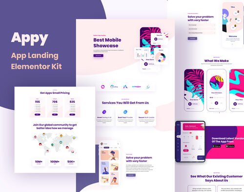 Appy - SaaS & App Landing Page Elementor Template Kit