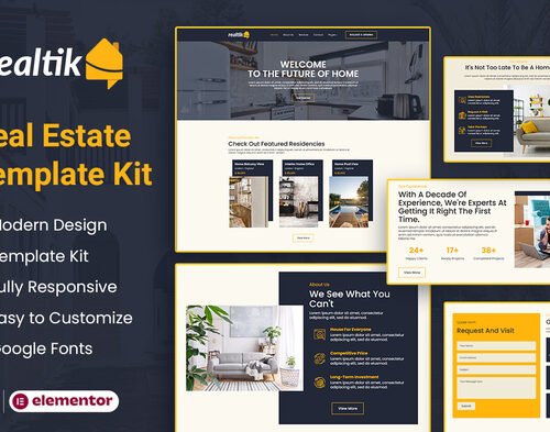 Realtik - Real Estate & Property Sales Elementor Template Kit