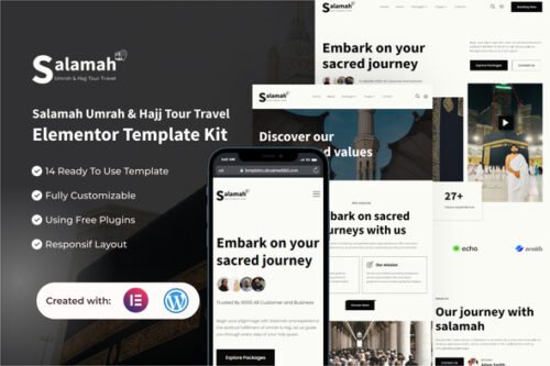 Salamah - Umrah & Hajj Tour Travel Elementor Template Kit