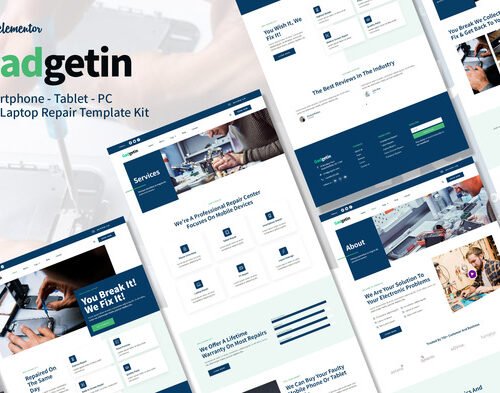 Gadgetin - Smartphone & Computer Repair Elementor Template Kit
