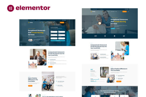 best homecare Elementor template kit for nursing services download