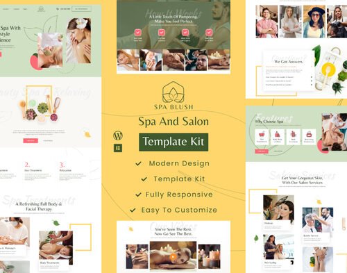 Spa Blush - Beauty Massage & Wellness Elementor Template kit
