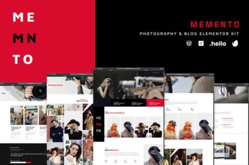 best Memento photography elementor template download