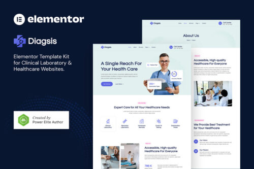 best Diagsis healthcare Elementor template kit instant download