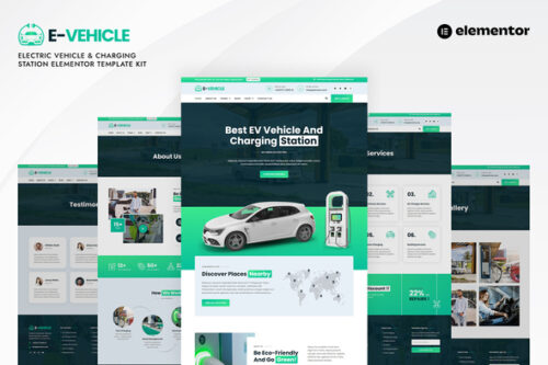 best EVehicle Elementor template kit instant download