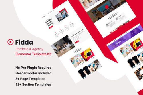 best Fidda Elementor template kit download for portfolio site