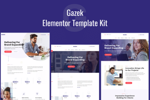 best agency portfolio Elementor template kit instant download