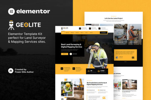 best land surveying Elementor template kit instant download
