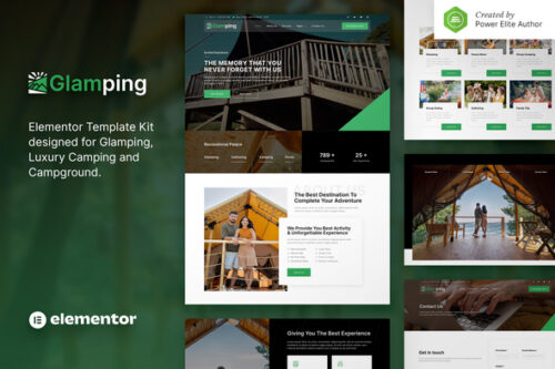 best glamping Elementor template kit for WordPress